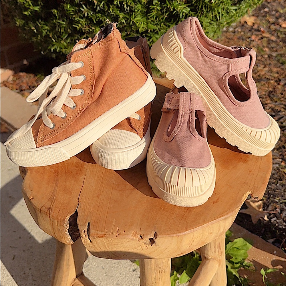 2 Pairs of Zara Girls Canvas Shoes  Size 12